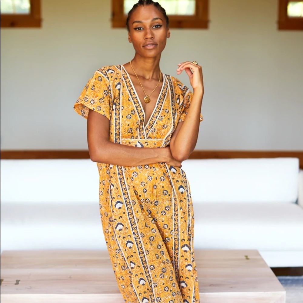 Emerson Fry Francina Caftan - Saffron Lurex